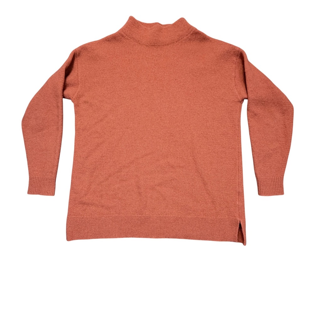 Uniqlo Womens Wool Blend Mock Neck Sweater Rust Orange Small 251-400465‎